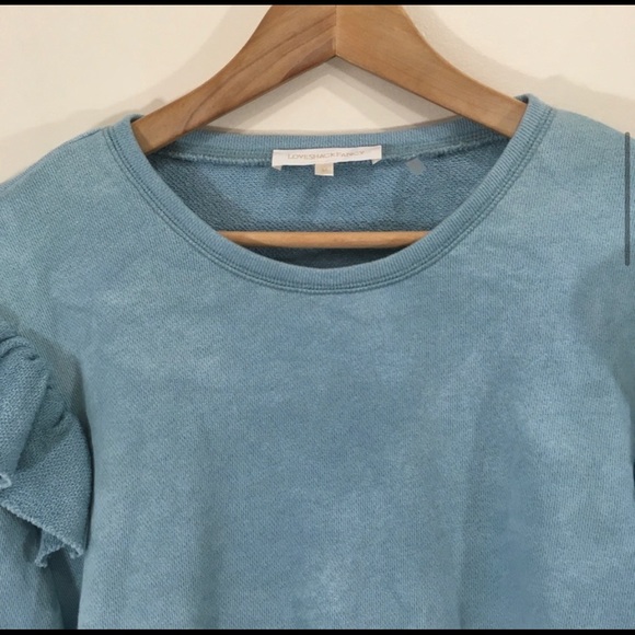 Love Shack Fancy Ruffle Crop Sweatshirt Sweater - Picture 8 of 14